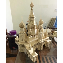 Đồ chơi lắp ráp gỗ 3D Mô hình Lâu đài Saint Petersburg - Tặng kèm đèn LED USB trang trí