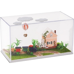 Mô hình nhà DIY Doll House Sweet World Tour Kèm Mica chống bụi, Bộ dụng cụ và Keo dán