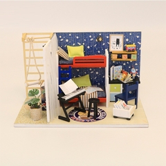Mô hình nhà DIY Doll House Future Space Kèm Mica Chống bụi, Bộ dụng cụ và Keo dán