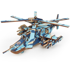 Đồ chơi lắp ráp gỗ 3D Mô hình Trực thăng KA-50 Black Shark XA-G010H
