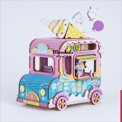 [Hàng Quốc tế Tiếng Anh] Mô hình Hộp nhạc Xe bán Kem - Ice Cream Music Box Robotime