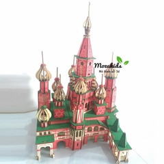 Đồ chơi lắp ráp gỗ 3D Mô hình Mô hình Lâu đài Saint Petersburg Laser - Tặng kèm đèn LED USB trang trí
