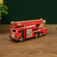 Đồ chơi lắp ráp gỗ 3D Mô hình Xe Cứu Hỏa Fire Truck Laser