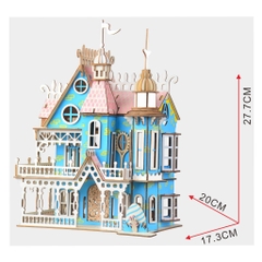 Đồ chơi lắp ráp gỗ 3D Mô hình Fantasy Villa Laser - Tặng kèm đèn LED USB trang trí