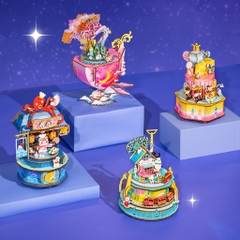 Mô hình Hộp nhạc Fantastic Night AMU06 - AMU09 Music Box Robotime Starlight Train