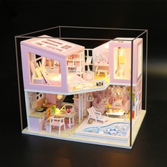 Mô hình nhà DIY Doll House First Meet Kèm Mica Chống bụi, Bộ dụng cụ và Keo dán