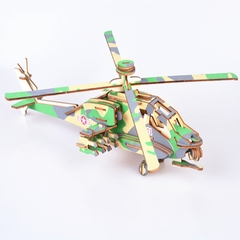 Đồ chơi lắp ráp gỗ 3D Mô hình Trực thăng Apache XA-G009H