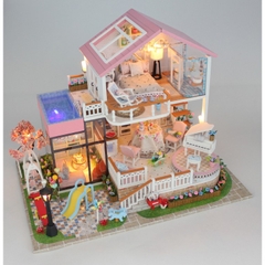 Mô hình nhà DIY Doll House Sweet Words Kèm Mica Chống bụi, Bộ dụng cụ và Keo dán