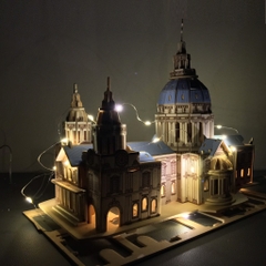 Đồ chơi lắp ráp gỗ 3D Mô hình Nhà thờ St Paul's - Tặng kèm đèn LED USB trang trí