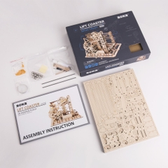 [BẢN QUỐC TẾ TIẾNG ANH] Đồ chơi Lắp ráp gỗ 3D Mô hình Cơ động học Marble Run Lift Coaster LG503 Robotime