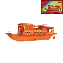 Đồ chơi lắp ráp gỗ 3D Mô hình Thuyền Đỏ Red Boat Laser HG-A048