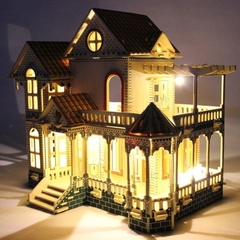 Đồ chơi lắp ráp gỗ 3D Mô hình biệt thự Villa Xia Weiyi - Tặng kèm đèn LED USB trang trí Không Nội thất