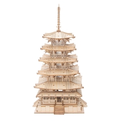 Đồ chơi lắp ghép gỗ 3D Mô hình Chùa 5 tầng Nhật Bản Five-storied Pagoda TGN02 Robotime - Tặng kèm đèn LED