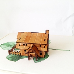Đồ chơi lắp ráp gỗ 3D Mô hình Nhà gỗ Ranch House R-9105