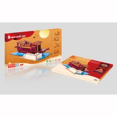 Đồ chơi lắp ghép gỗ 3D Mô hình Red Boat XI-G003 Laser