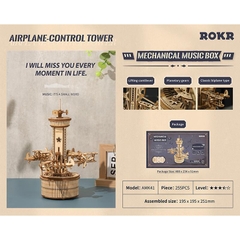 Mô hình Hộp nhạc Airplane Control Tower Mechanical Music Box AMK41