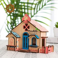 Đồ chơi lắp ráp gỗ 3D Mô hình Chocolate House Laser