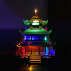 Đồ chơi lắp ráp gỗ 3D Mô hình Nhạc Dương Lâu Laser - Tặng kèm đèn LED USB trang trí