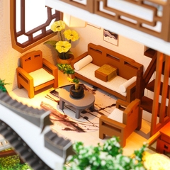 Mô hình nhà DIY Doll House Auspicious Sign Loft Kèm Mica Chống bụi, Bộ dụng cụ và Keo dán