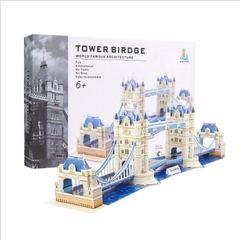 Đồ chơi lắp ghép giấy 3D Mô hình Kỳ quan Thế giới - Tặng kèm đèn LED Tower Bridge