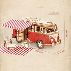 [BẢN XUẤT KHẨU TIẾNG ANH] Đồ chơi lắp ghép gỗ 3D Mô hình Xe Cắm trại Camper Van MCB01 Robotime
