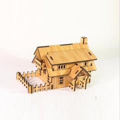 Đồ chơi lắp ráp gỗ 3D Mô hình Nhà gỗ Ranch House R-9105