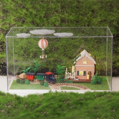 Mô hình nhà DIY Doll House Sweet World Tour Kèm Mica chống bụi, Bộ dụng cụ và Keo dán