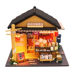Mô hình nhà DIY Doll House Memory Of Autumn Grocery Store Kèm Mica Chống bụi, Bộ dụng cụ và Keo dán