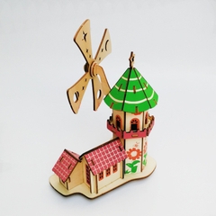Đồ chơi lắp ráp gỗ 3D Mô hình Nhà gỗ Childishness Windmill Cottage