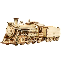 Đồ chơi lắp ráp gỗ 3D Mô hình Tàu hơi nước Steam Train Laser MC501