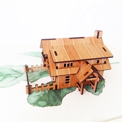 Đồ chơi lắp ráp gỗ 3D Mô hình Nhà gỗ Ranch House R-9105