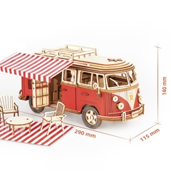 [BẢN XUẤT KHẨU TIẾNG ANH] Đồ chơi lắp ghép gỗ 3D Mô hình Xe Cắm trại Camper Van MCB01 Robotime