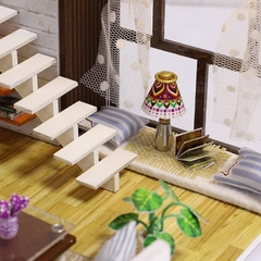 Mô hình nhà DIY Doll House Contracted City Kèm Mica chống bụi, Bộ dụng cụ và Keo dán