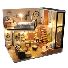 Mô hình nhà DIY Doll House Attic Dream Kèm Mica Chống bụi, Bộ dụng cụ và Keo dán