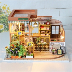 Mô hình nhà DIY Doll House Romantic Password Kèm Mica Chống bụi, Bộ dụng cụ và Keo dán