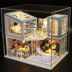 Mô hình nhà DIY Doll House First Meet Kèm Mica Chống bụi, Bộ dụng cụ và Keo dán