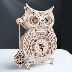 Mô hình gỗ 3D Lắp ráp Đồng hồ Quả lắc hình Cú Owl Clock Uguter