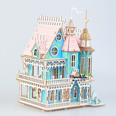 Đồ chơi lắp ráp gỗ 3D Mô hình Fantasy Villa Laser - Tặng kèm đèn LED USB trang trí