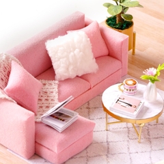 Mô hình nhà DIY Doll House Dream Angels Kèm Mica Chống bụi, Bộ dụng cụ và Keo dán