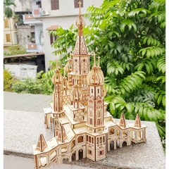 Đồ chơi lắp ráp gỗ 3D Mô hình Lâu Đài Saint Basil's Cathedral XE-G013H Laser