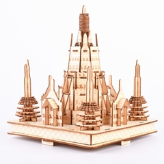 Đồ chơi lắp ráp gỗ 3D Mô hình Cung điện Thái Lan Thailand Style - Tặng kèm Đèn LED trang trí