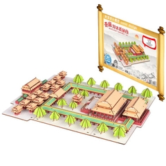 Đồ chơi lắp ghép gỗ 3D Mô hình Đền thờ Khổng Tử Confucian Temple HF09 Laser