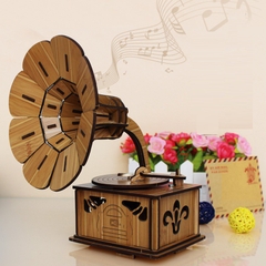 Đồ chơi lắp ráp gỗ 3D Mô hình Máy Hát R-9093
