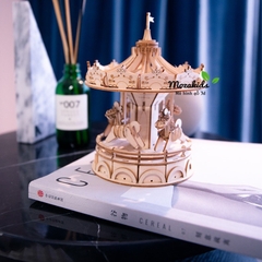 Đồ chơi lắp ráp gỗ 3D Mô hình Vòng Quay Ngựa gỗ
