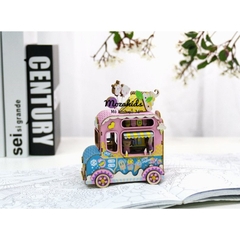 [Hàng Quốc tế Tiếng Anh] Mô hình Hộp nhạc Xe bán Kem - Ice Cream Music Box Robotime