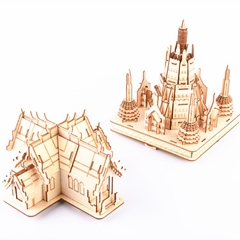 Đồ chơi lắp ráp gỗ 3D Mô hình Cung điện Thái Lan Thailand Style - Tặng kèm Đèn LED trang trí