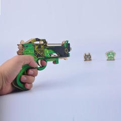 Đồ chơi lắp ghép gỗ 3D Mô hình Chuyển động Súng Bắn thun Rubber Band