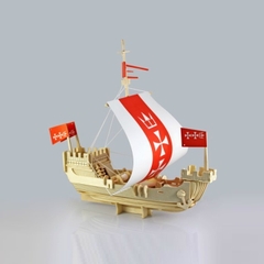 Đồ chơi lắp ráp gỗ 3D Mô hình Thuyền buồm Santa Maria Spanish Gallen