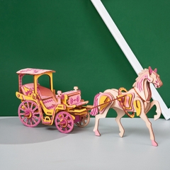 Đồ chơi lắp ráp gỗ 3D Mô hình Xe ngựa Royal Carriage II Laser HG-B024