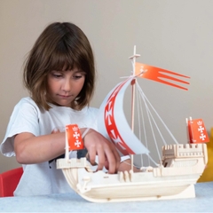 Đồ chơi lắp ráp gỗ 3D Mô hình Thuyền buồm Santa Maria Spanish Gallen